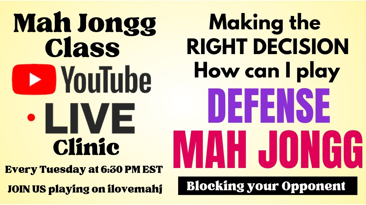 How to play Mah Jongg 12 Ways to play DEFENSE Live Clinic 2023 12-05 i&hearts;️mahj #mahj #defense