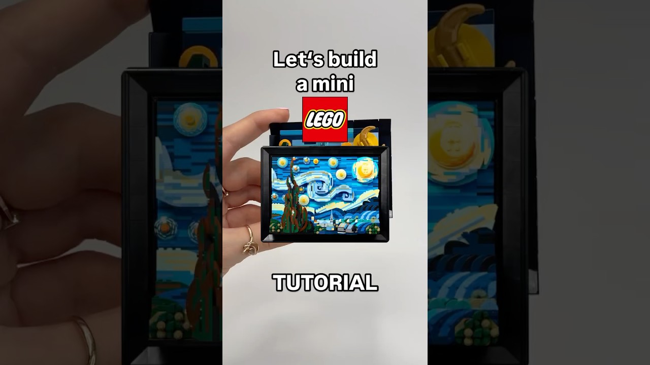 How to build a mini van Gogh Starry Night frame tutorial! 🌌 #legomoc #starrynight