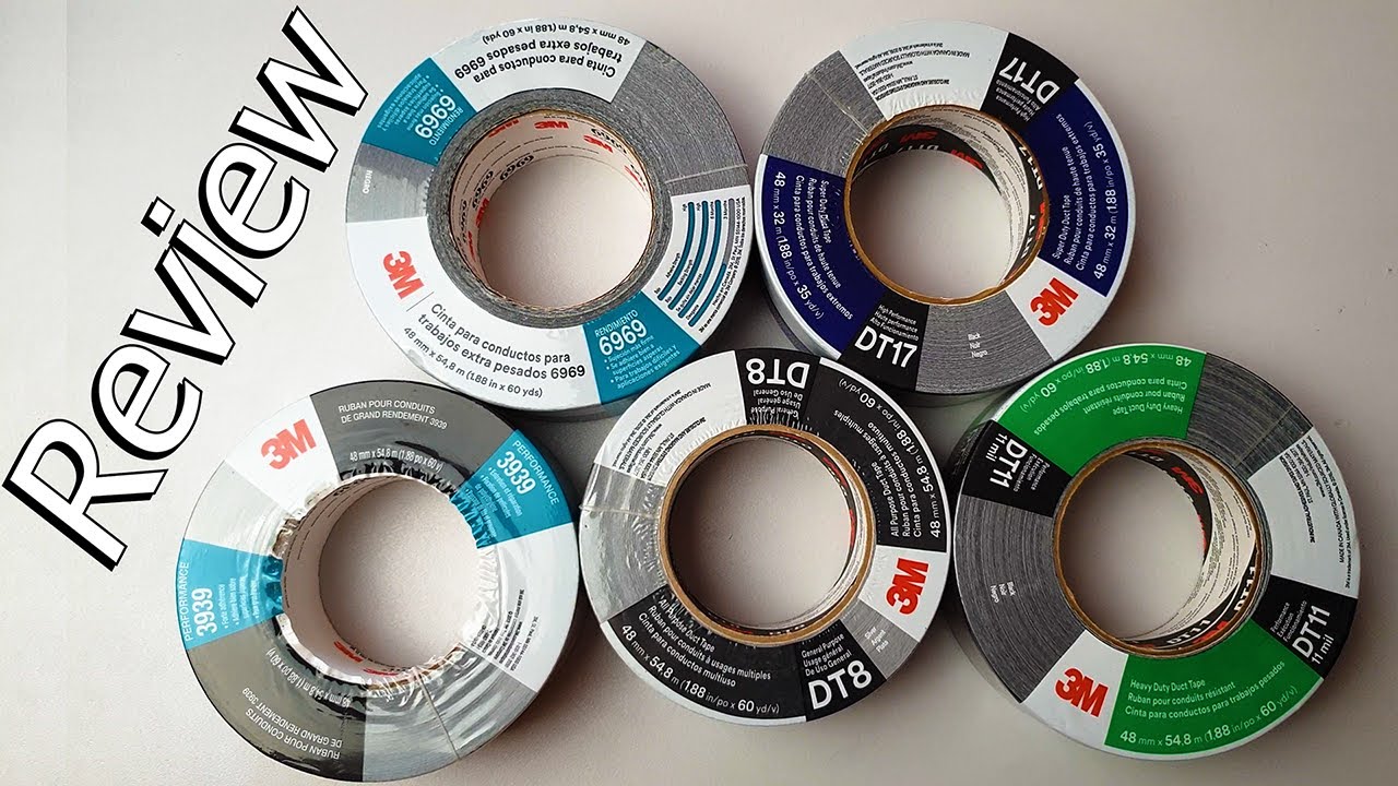 3M DT8, DT11, DT17, 1900, 3939, 6969 Duct Tapes Review, Comparison and Tests