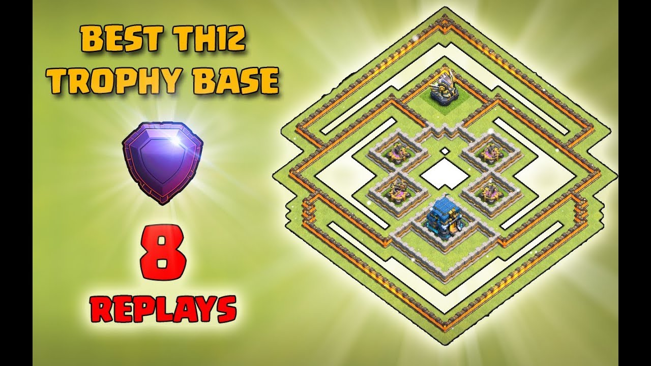 BEST TOWN HALL 12 (TH12) TROPHY BASE 2019 WITH 8 DEFENSE REPLAYS | CLASH OF CLANS