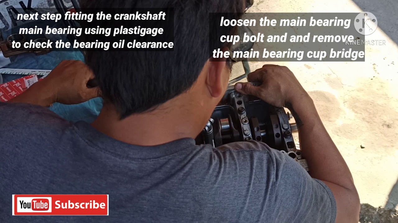 Suzuki K6A Overhaul Part 3 measuring bearing oil clearance