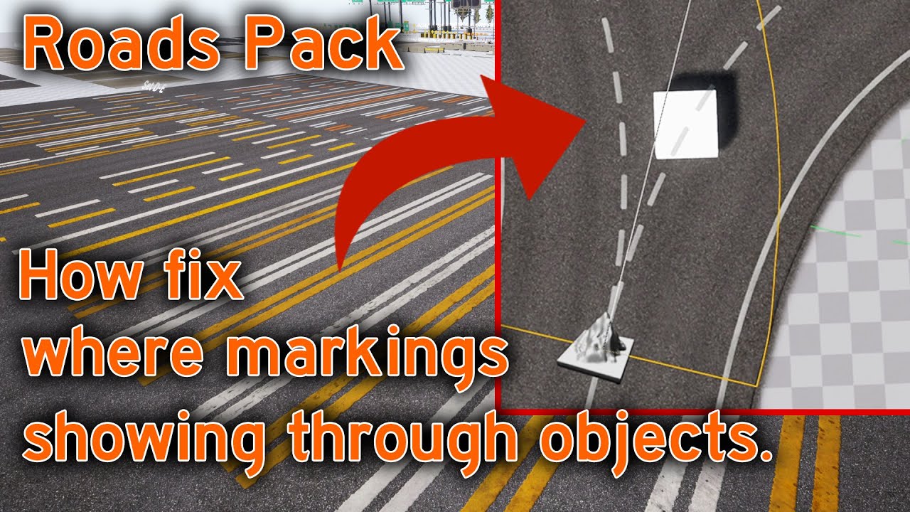 ROADS PACK🔥Fix where markings showing through objects