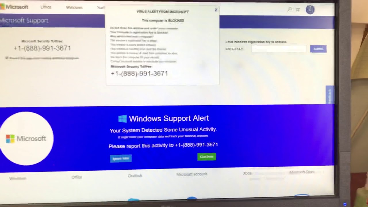 Fake scam &ldquo;Windows Support Alert&rdquo; &ldquo;Virus alert from Microsoft&rdquo;