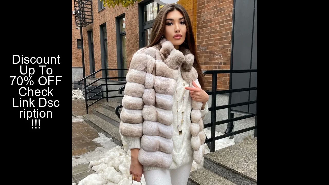 Winter Chinchilla Fur Coat Women Rex Rabbit Fur Coat Natural Fur Winter Jacket Women Short Fur Coat