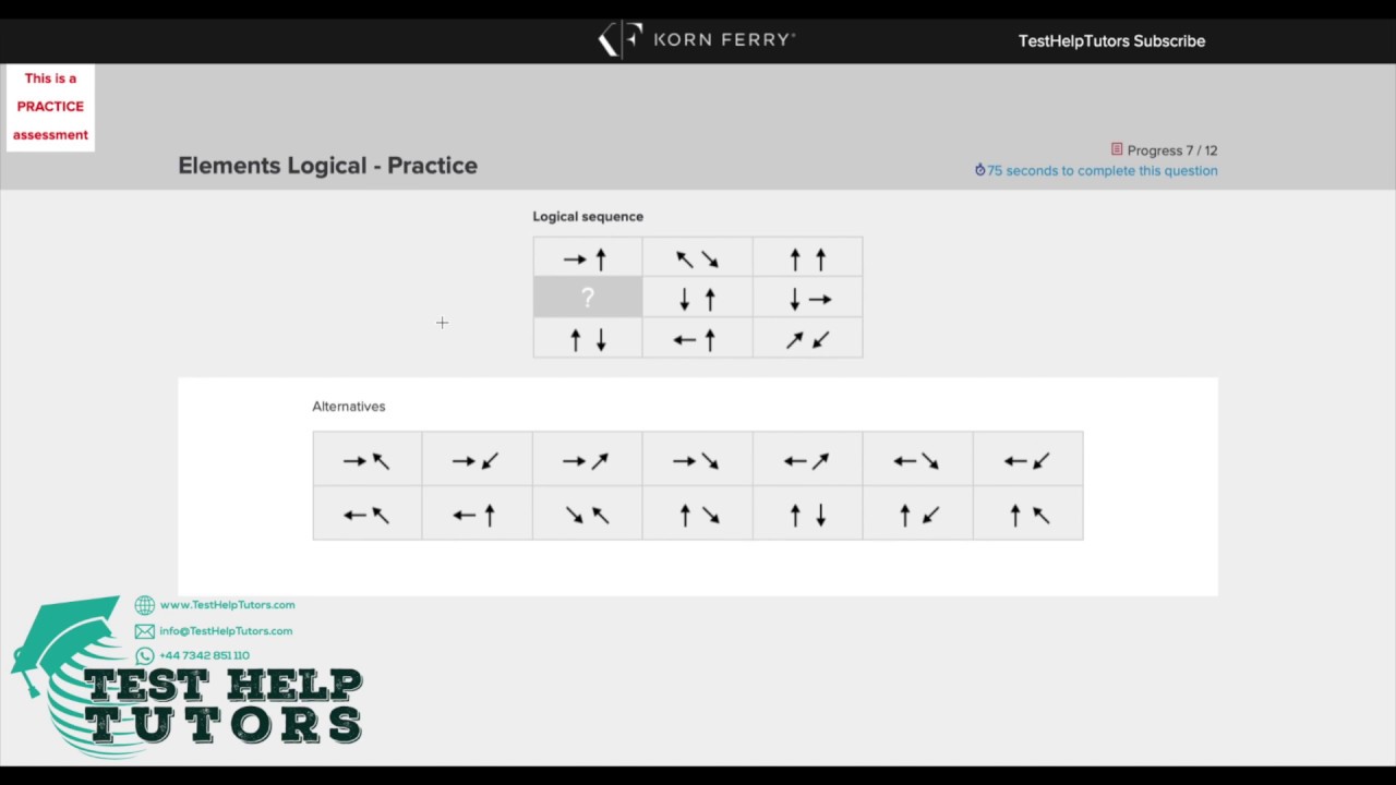 TalentQ Korn Ferry Elements Logical Practise Question 7 - Non-Verbal Reasoning Psychometric Test