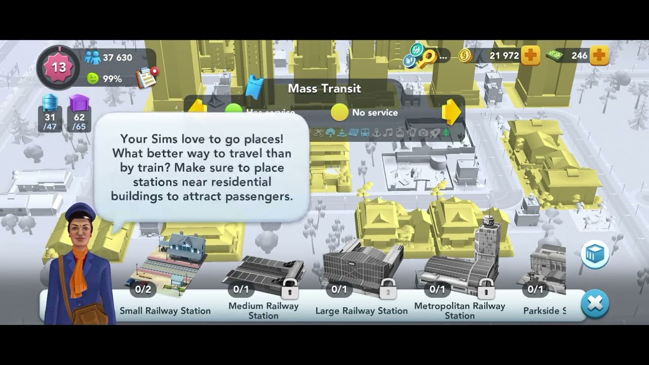SimCity Gameplay—Building Upgrades, Train Station Build & Road Network Expansion(Mayor Transit Guide
