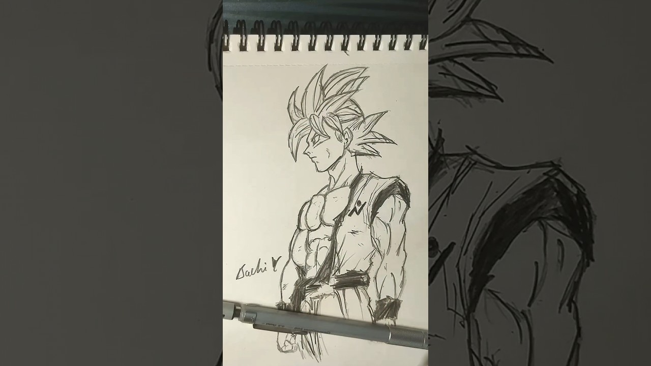 Drawing Goku[No Cuts]..#shorts #dragonball #dragonballz