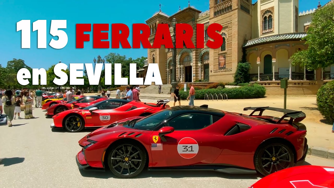 115 FERRARIS en Sevilla. Ferrari Cavalcade 2025. 4K
