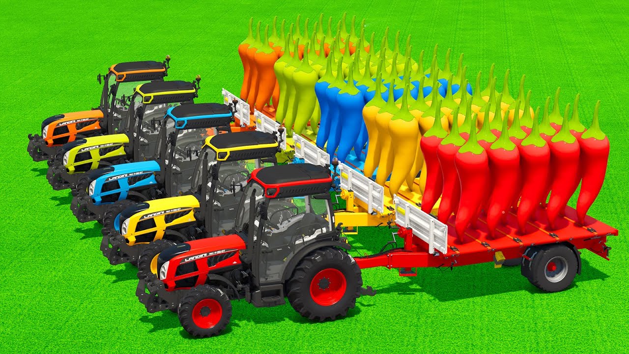 LOAD AND TRANSPORT GIANT HOT PEPPERS WITH LANDINI TRACTORS - Farming Simulator 25