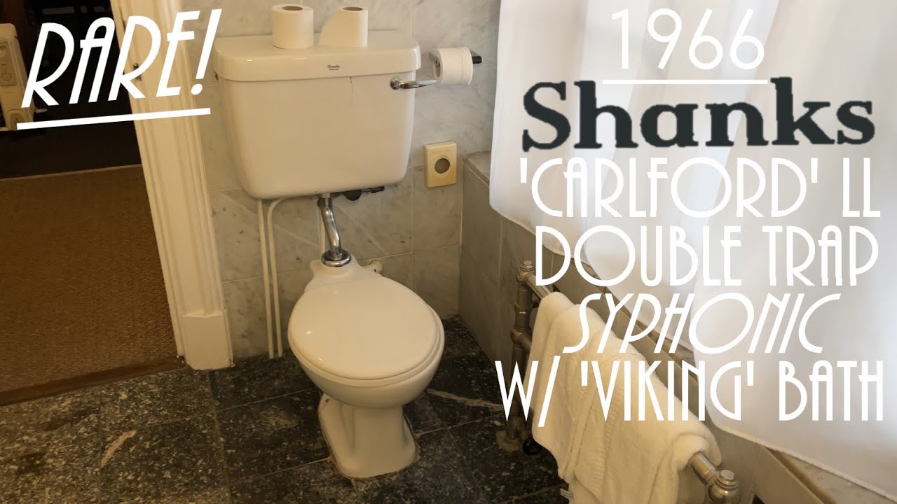 Rare: 1966 Shanks 'Carlford' Low Level Double Trap Syphonic w/ Matching 'Viking' Bath