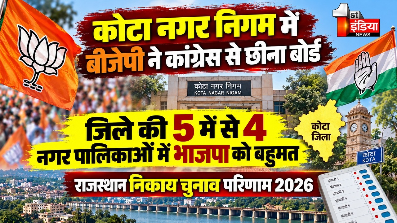 Kota नगर निगम में BJP ने Congress से छीना बोर्ड | Rajasthan Nikay Chunav Result 2026