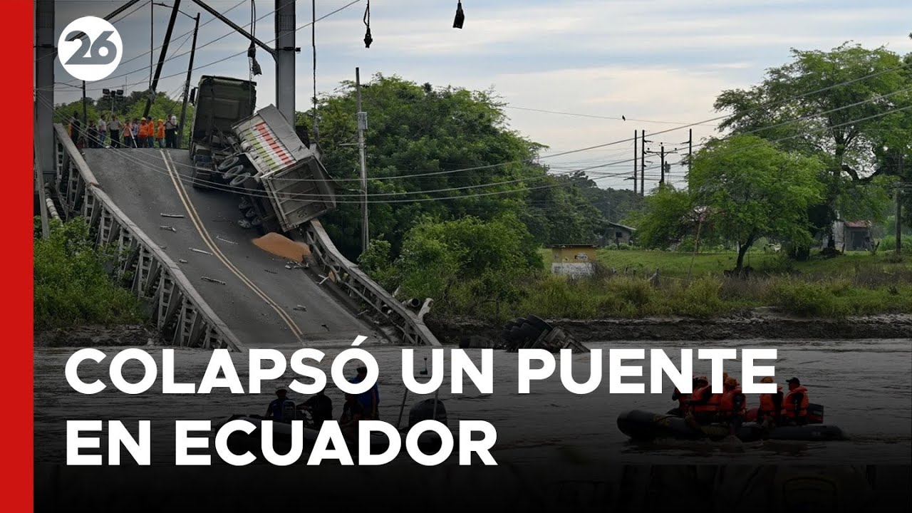 ECUADOR |  Colapsó un puente dejando un fallecido y cinco heridos