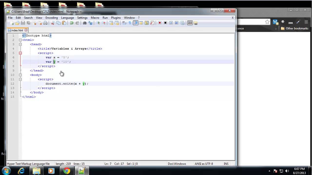 Variables and Arrays