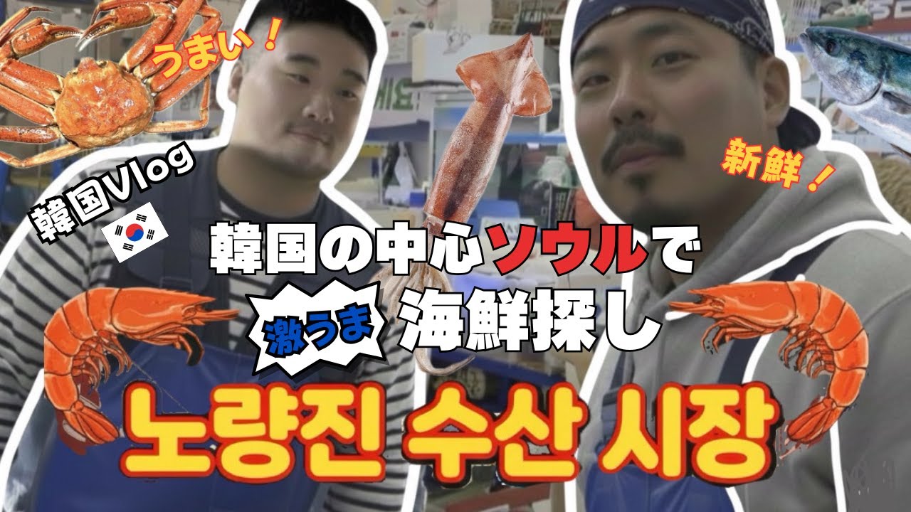 JP/KR【韓国Vlog】ソウルで“うまい海鮮”と噂のノリャンジン水産市場に行ってみたら…想像以上だった！노량진 해산물, 소문만큼 아니 그 이상이었다! #맛집 #韓国vlog #グルメ #방어 