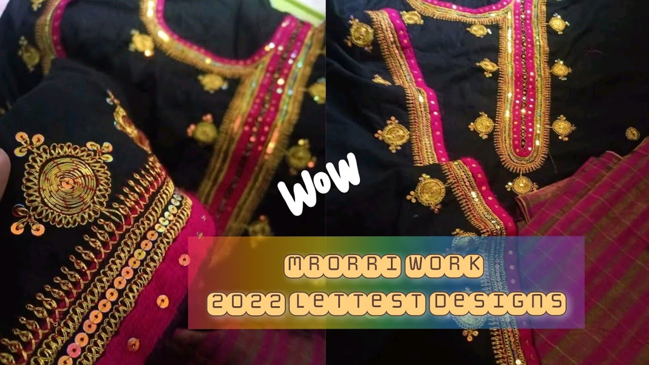 Marorri & Mukka Work / Moti Sitara Silver And Golden Zari Work Mukka Tanka Marorri Dori Embroidery