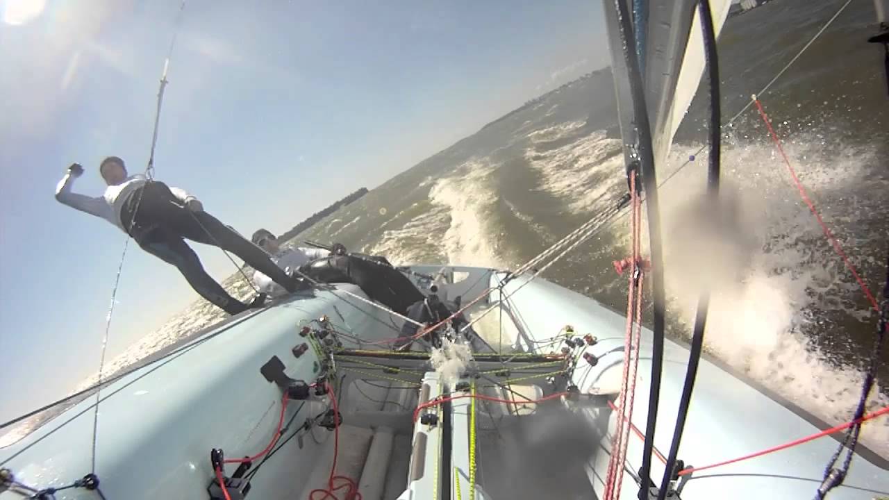 470 sailing in 20knots Team Konttinen&Still (HD)