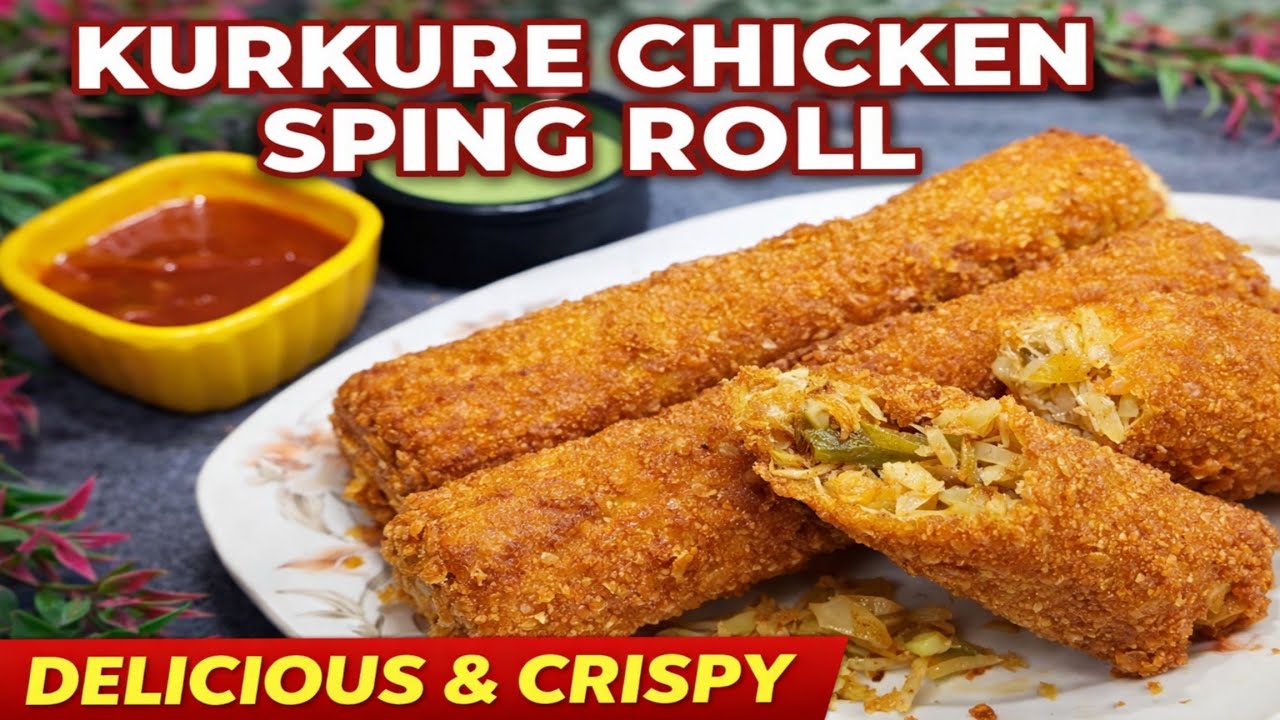 Kurkure Chicken Spring Roll Recipe | Super Crispy Chicken Spring Roll at Home