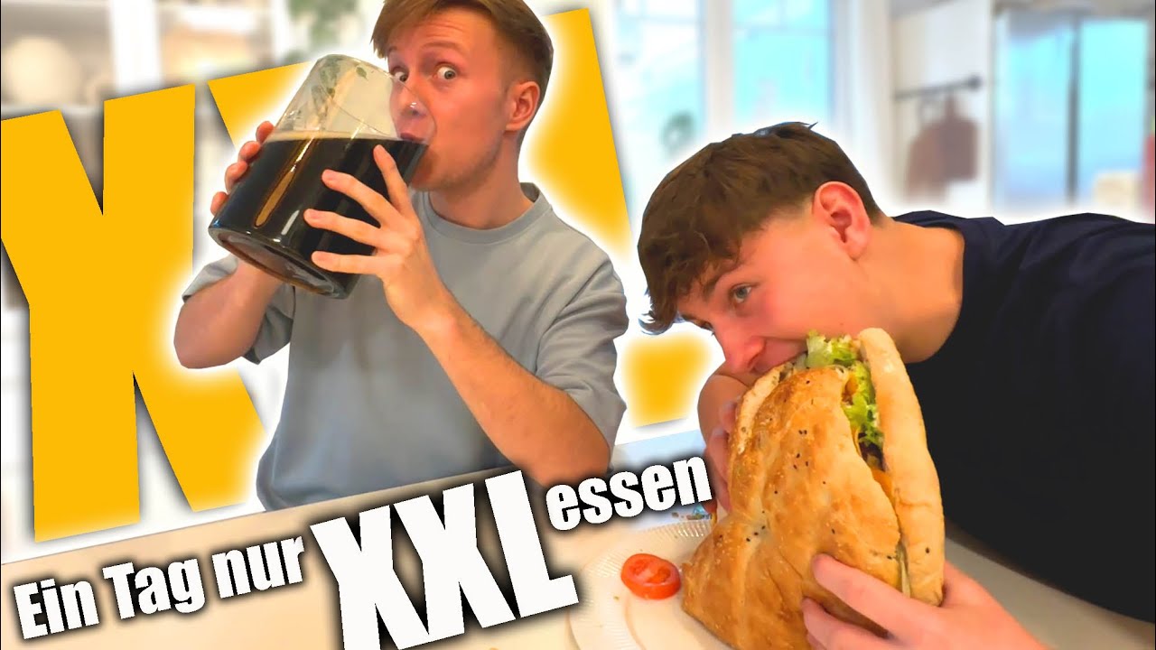 NUR XXL ESSEN für 1 Tag 🍔🌭🥐 TipTapTube UNCUT
