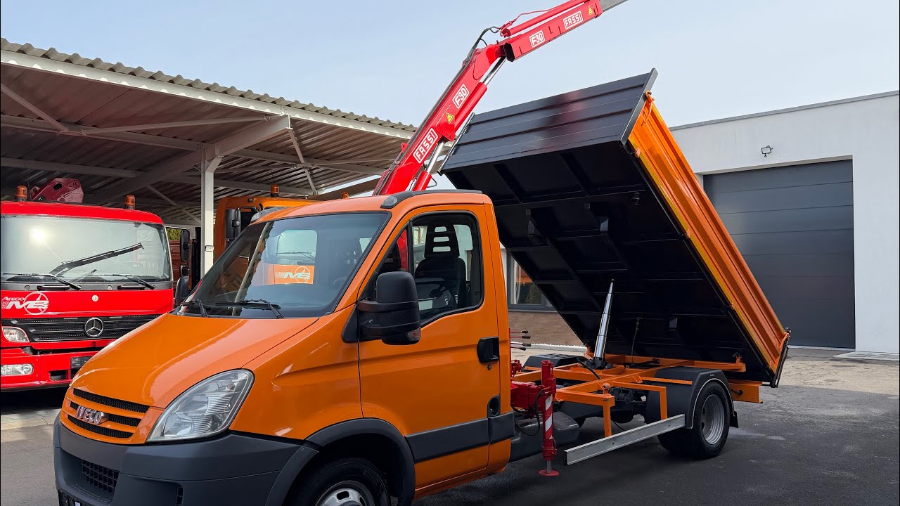 IVECO DAILY 35C15 3,5t kipper with crane FASSI F30 / 3,5t trojstranný sklápač s hydraulickou rukou
