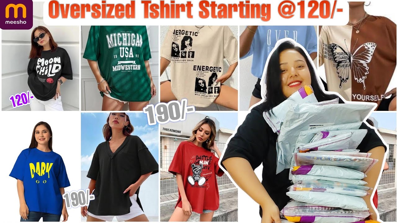 MEESHO Oversized Tshirt Starting @ ₹120 Only😍 Meesho Women Tshirt Haul Under 300 |Sneha Reviews