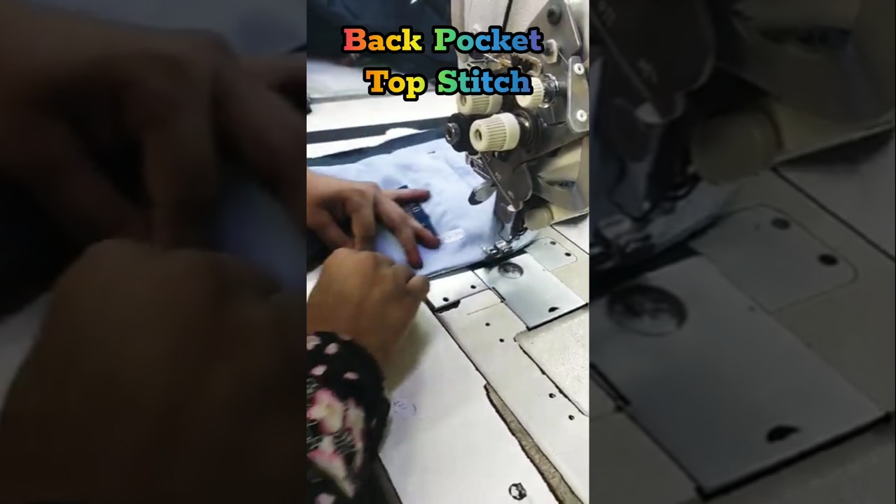 Pant back pocket top stitch 