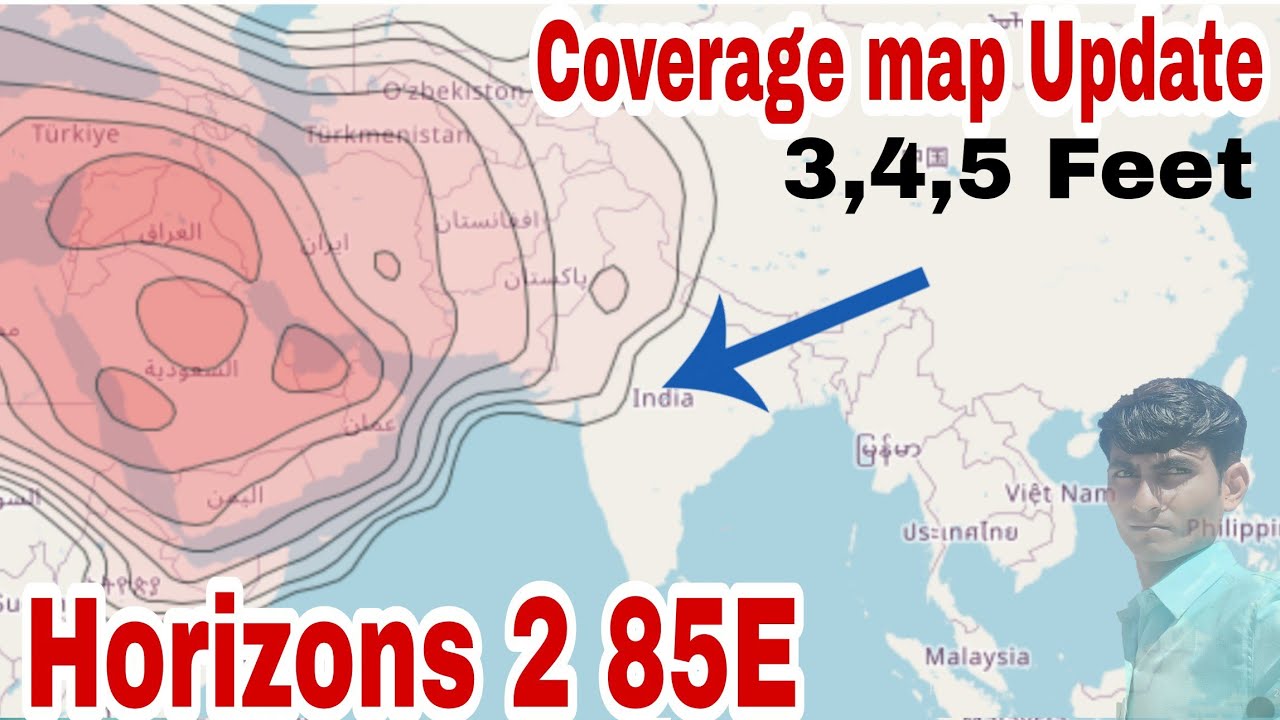 Horizons 2 at 85.e Ka Coverage map | 85e coverage map India me | mbfreedish