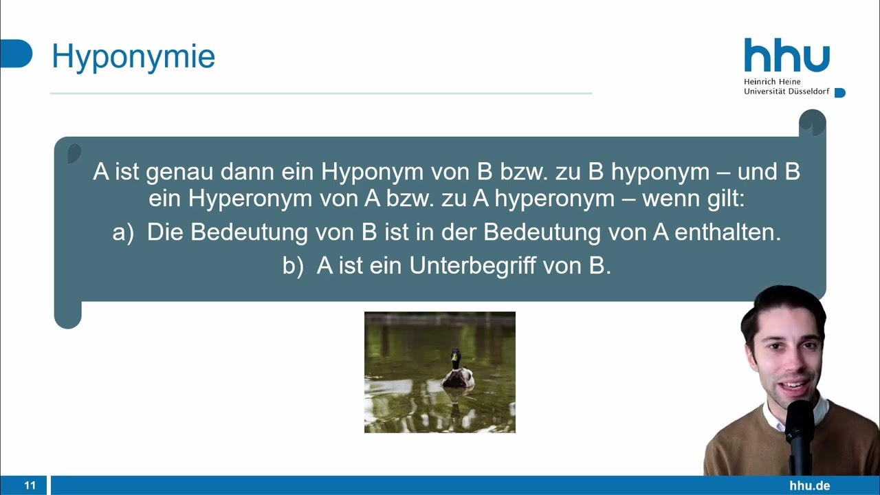 Semantische Relationen (Teil 1): Synonymie, Hyponymie, Oppositionen