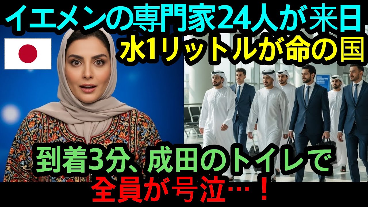 世界最悪の水不足国イエメンの専門家24人が成田に緊急着陸…到着3分、空港トイレの蛇口で全員号泣…帰国後、国の未来が変わった理由とは？【海外の反応】
