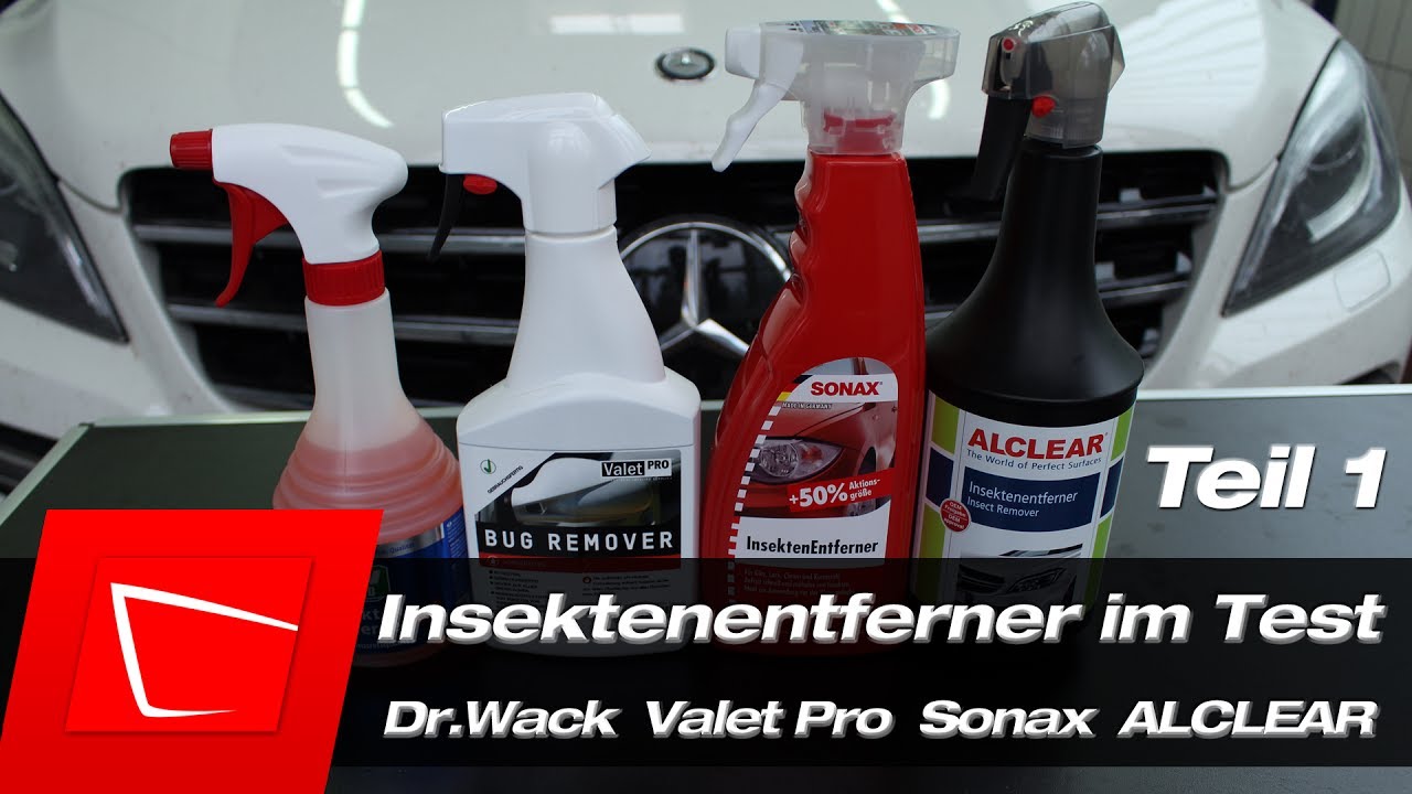 Dr.Wack CW1:100, Valet Pro Bug Remover, SONAX Insektenentferner, ALCLEAR Insektenentferner im Test