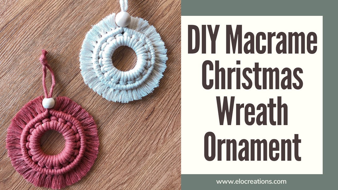 DIY Macrame Christmas Wreath Ornament Tutorial | Easy beginner pattern