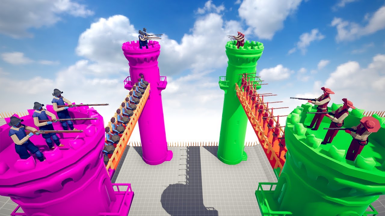 Tournament From The Pink Towers Vs Green Towers | Totally Accurate Battle Simulator TABS
