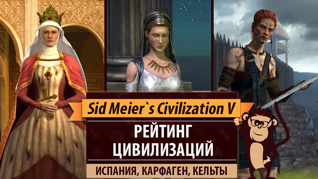 Рейтинг цивилизаций в Sid Meier's Civilization V: Испания, Карфаген, Кельты