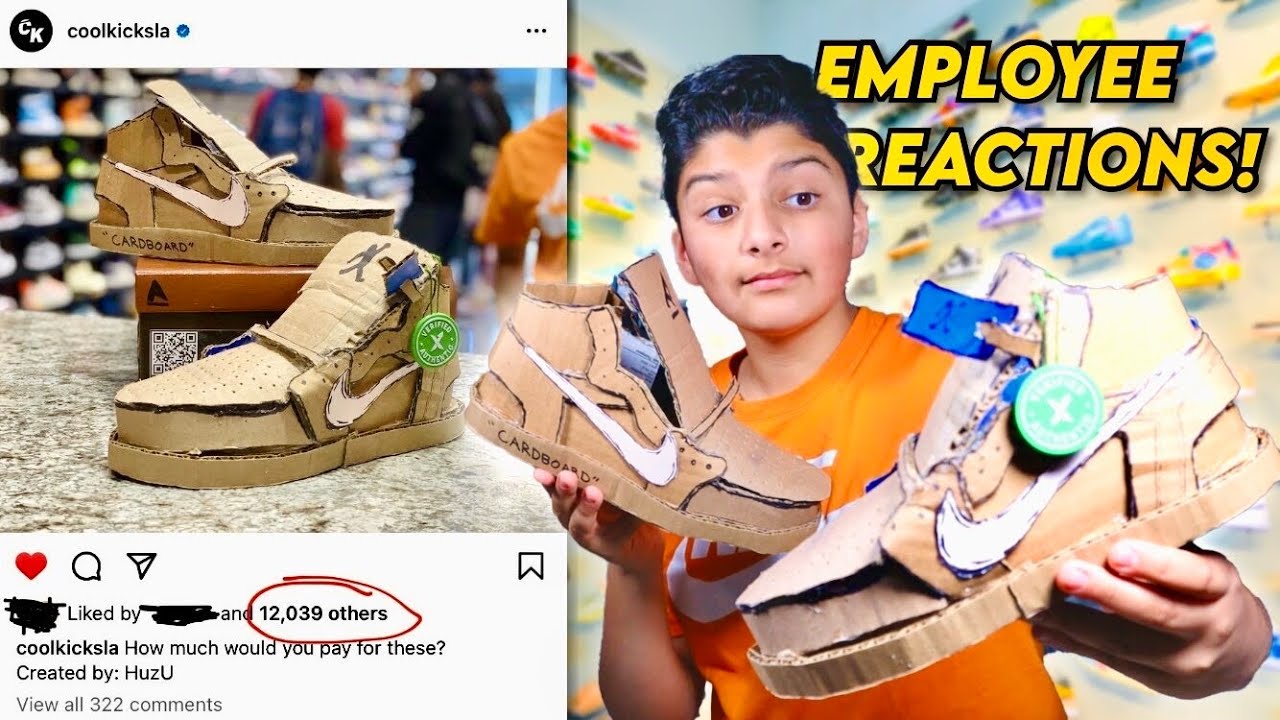 Making CARDBOARD Jordan 1's, then WEARING it in public..