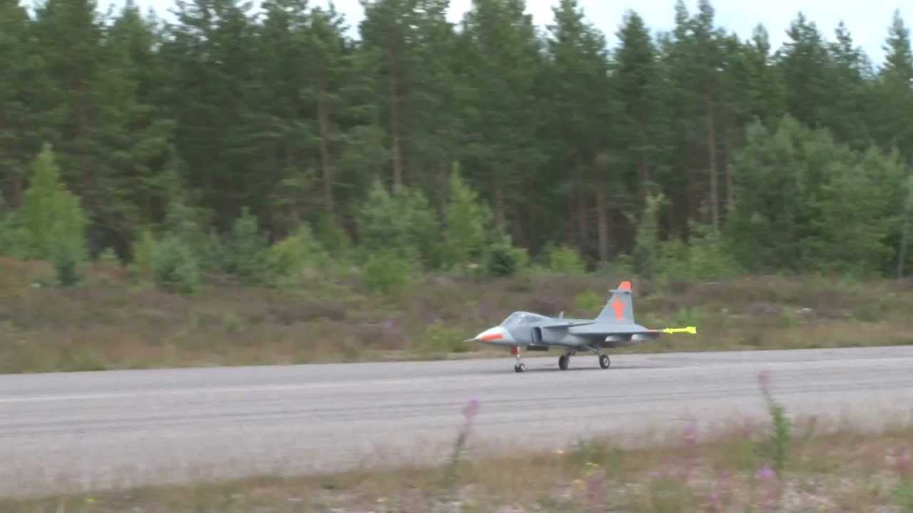 Rc turbine Airworld Gripen flight testing