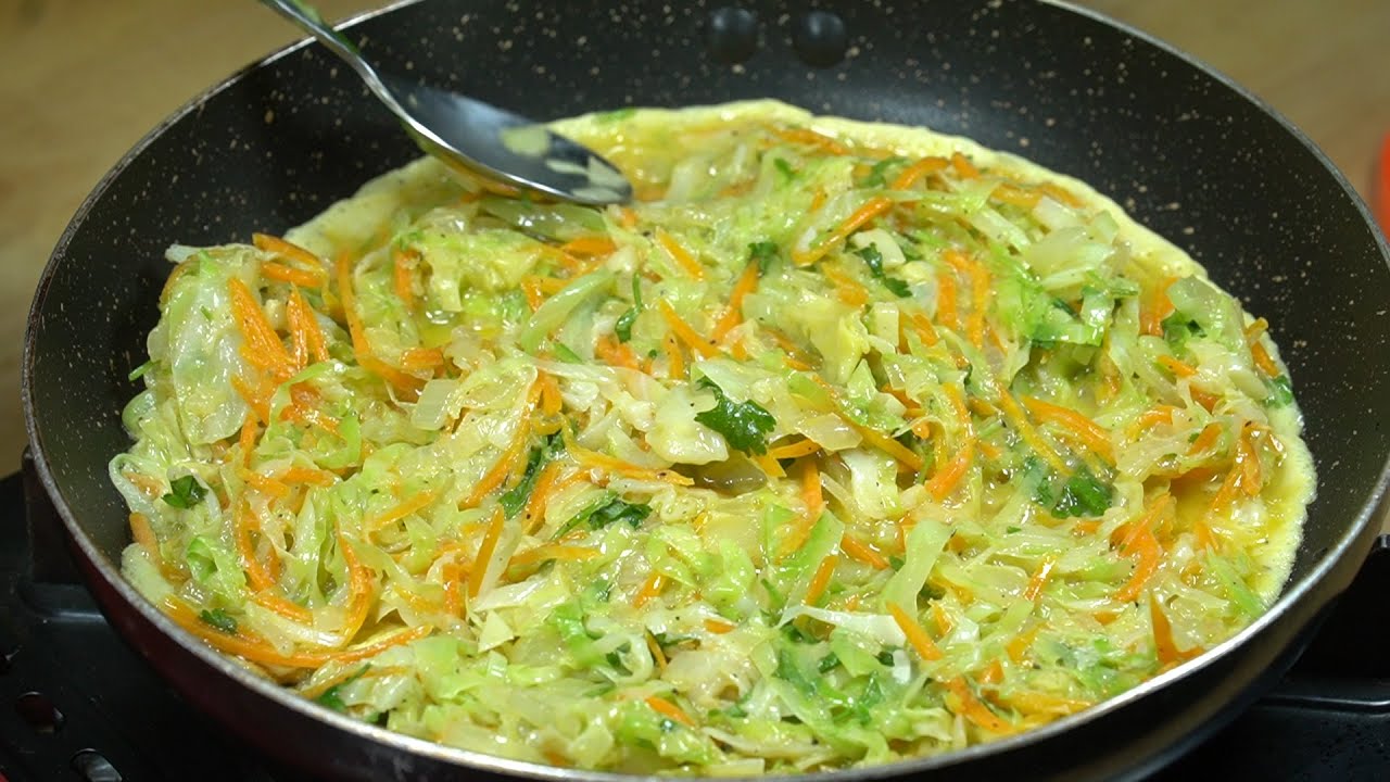 Repolho com ovos tem um gosto melhor que carne! Receita de almo&ccedil;o f&aacute;cil, r&aacute;pida e deliciosa!