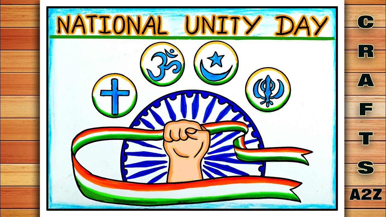National Unity Day Drawing | Ek Bharat Shreshtha Bharat Drawing | One India Great India Drawing