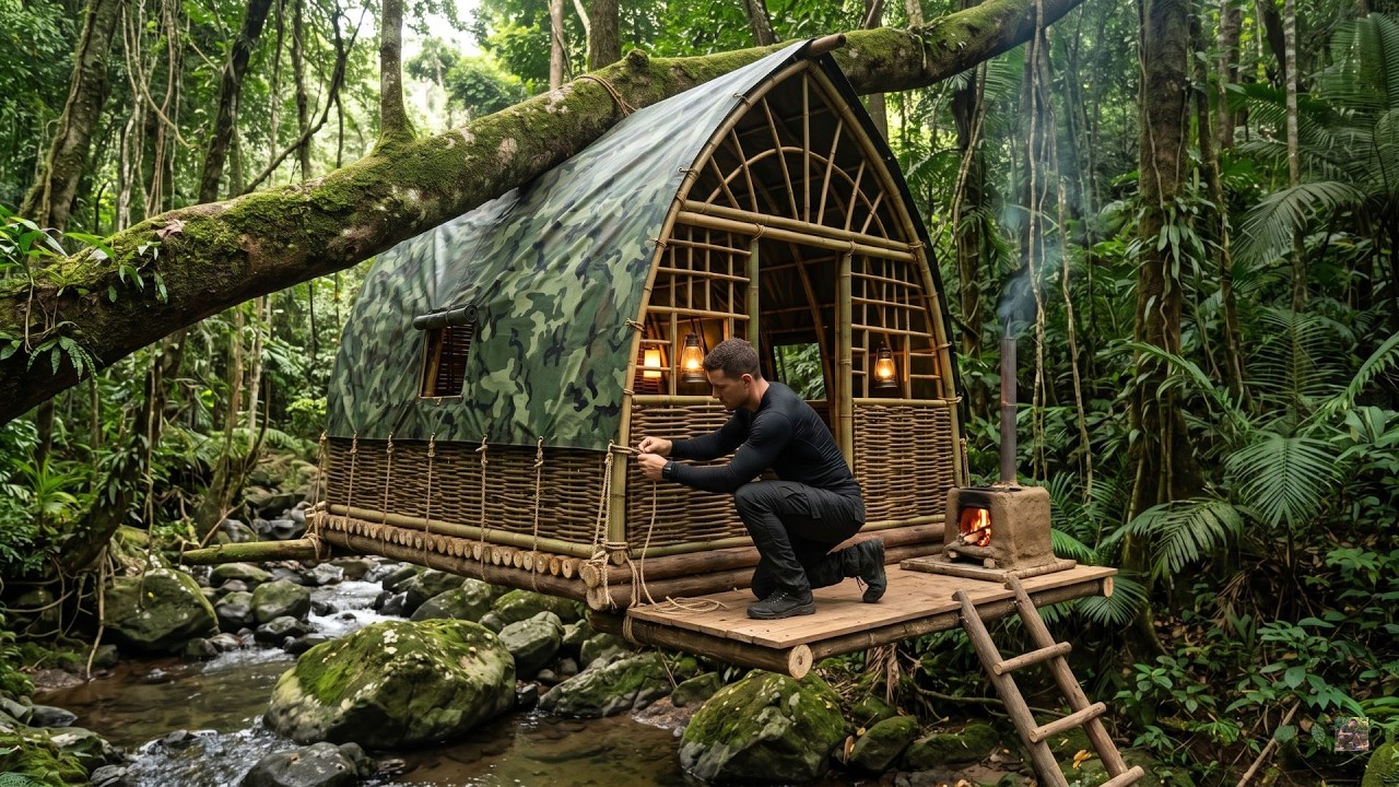 I Spent 100 Days Building a Hidden Shelter in the Rainforest | Bushcraft Survival