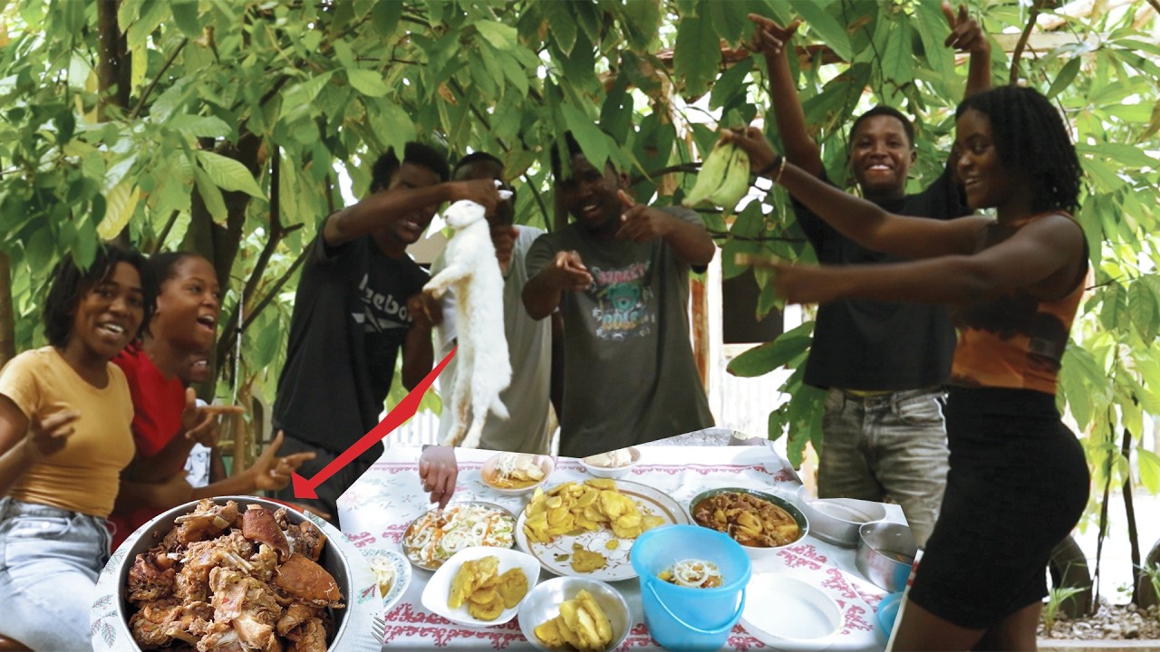 Fritay haïtien/vin gade kijanm prepare yon lapen ak zanmim yo