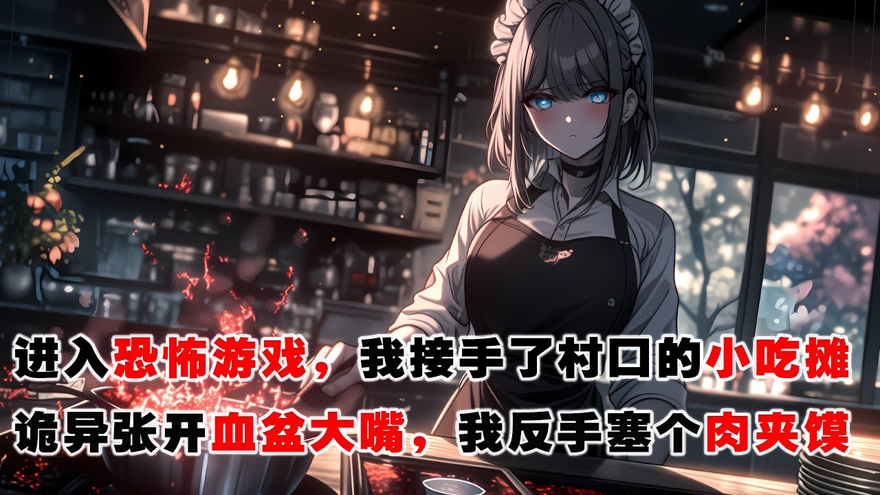 💢《我在恐怖遊戲經營小吃攤》：被恐怖遊戲選中後，我接手了村口的小吃攤。詭異張開血盆大嘴想咬我，我反手塞了一個肉夾饃。 #惊悚 #恐怖 #灵异 #探案 #故事 #小说 #一口气看完 #通灵 #悬疑