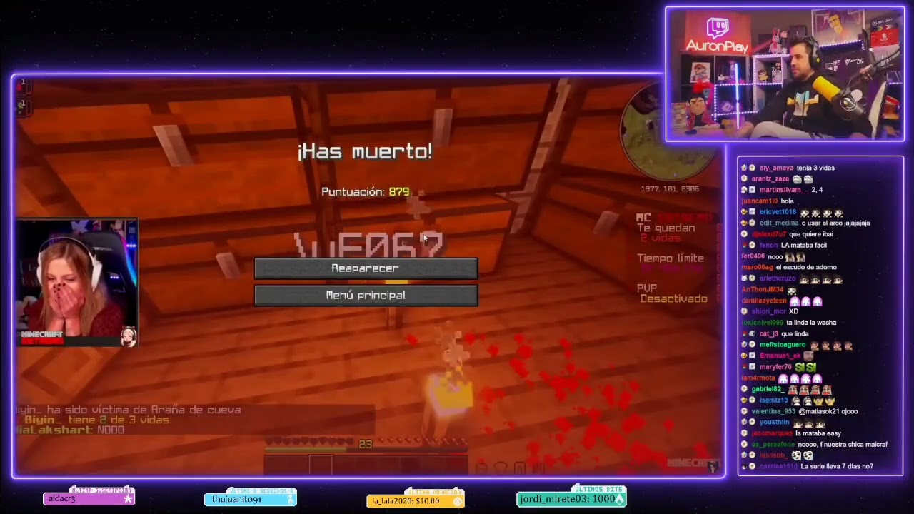 AURON REACCIONA A LA MUERTE DE BIYIN EN MINECRAFT EXTREMO DE AURONPLAY