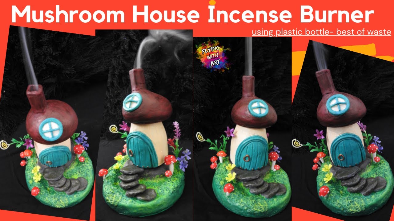 DIY Incense Burner/ Mushroom House Incense Burner/ Unique Idea of Incense Burner/ Best out of waste