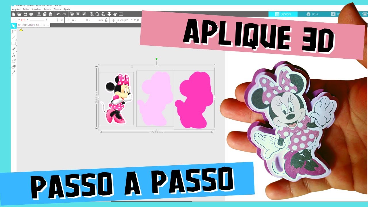 COMO FAZER APLIQUE 3D DO ZERO: silhouette Studio