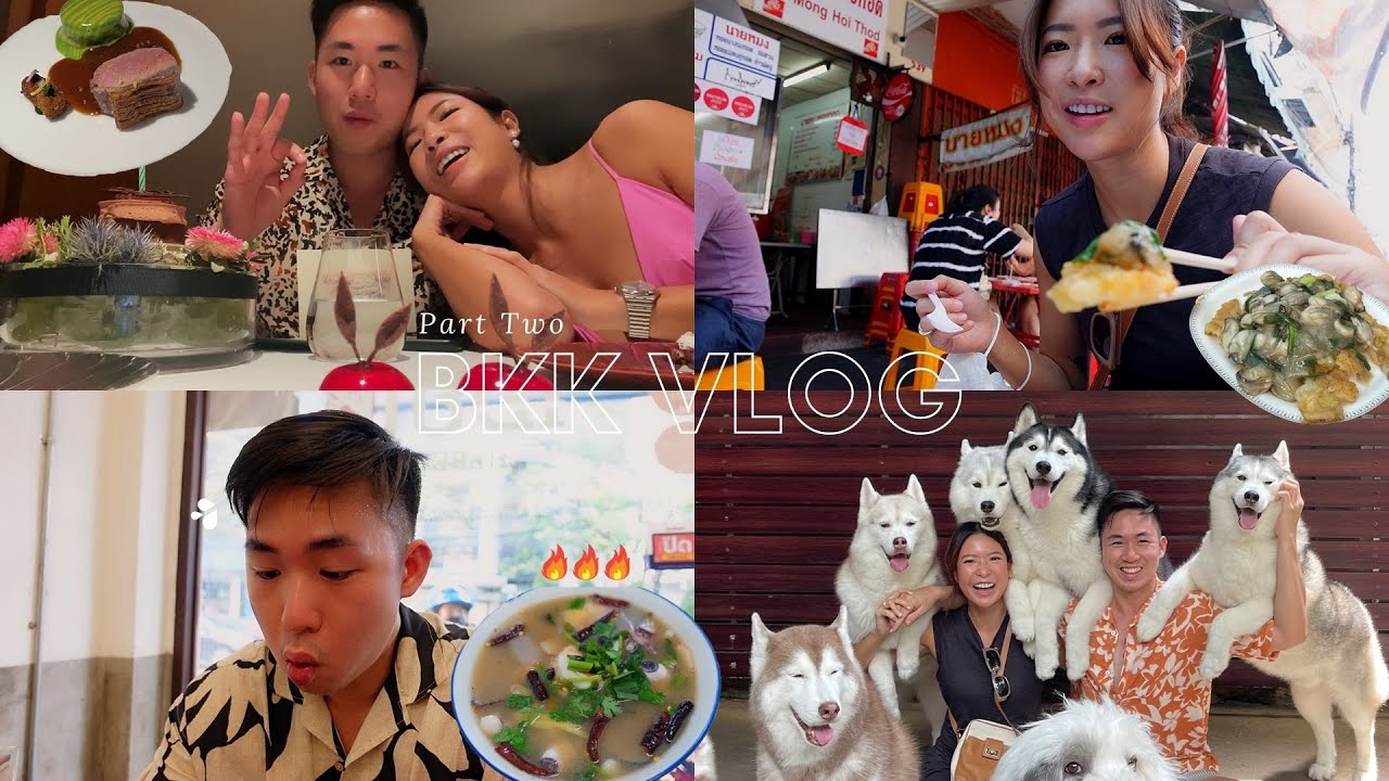 travel vlog | bangkok local eats, cafe hopping, husky heaven ✨