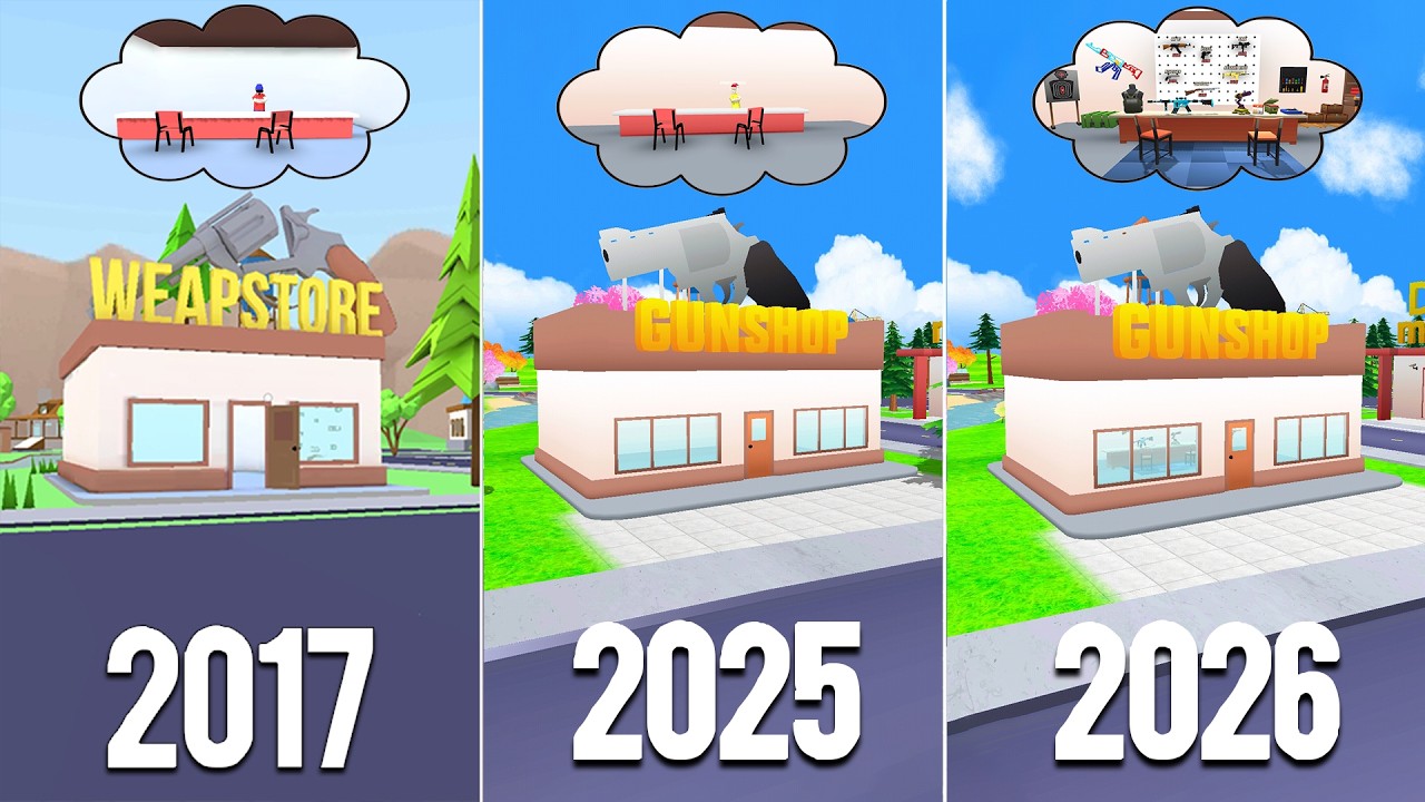 Dude Theft Wars Evolution of Gun Shop 2017 - 2026 !!! 🤔🤔🤔