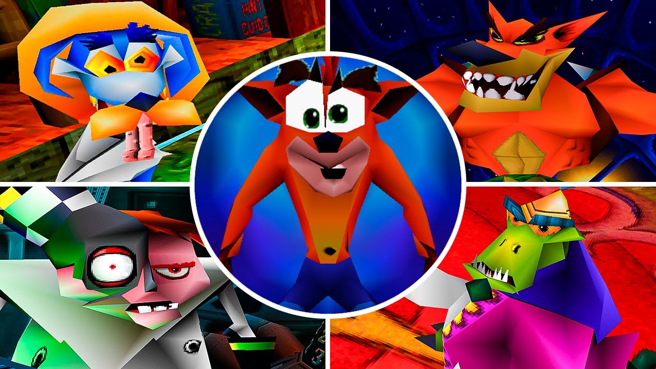 Crash Bandicoot 2: Cortex Strikes Back - All Bosses (No Damage) & Ending | 4K 60FPS
