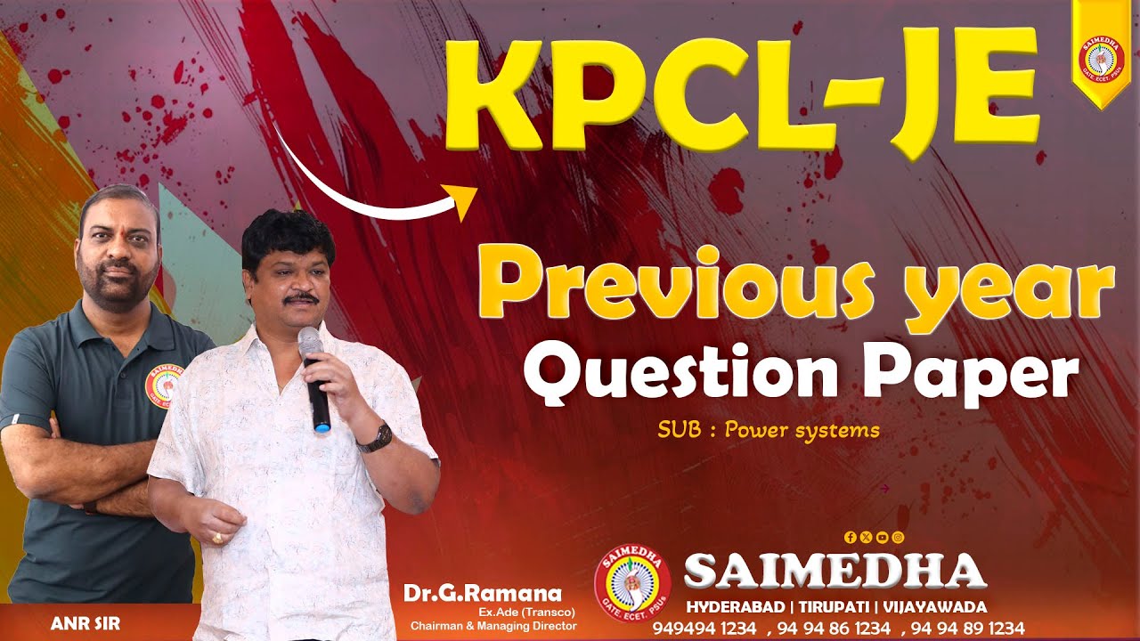KPCL PREVIOUS QUESTION PAPER | KARNATAKA POWER CORPORATION LIMITED EXAM PRACTICE | SAIMEDHA KPCL-2