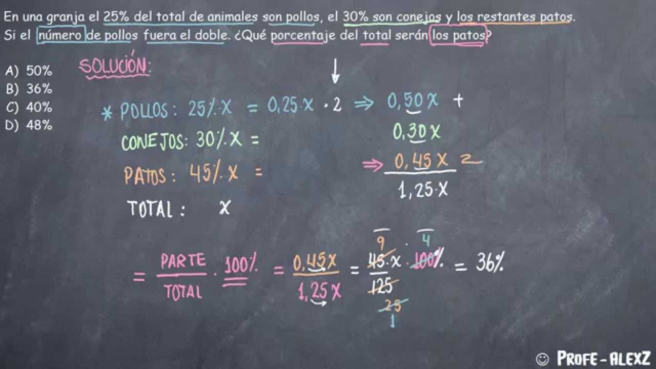 Problemas de Porcentajes para Preparatoria 03 - Nivel 2
