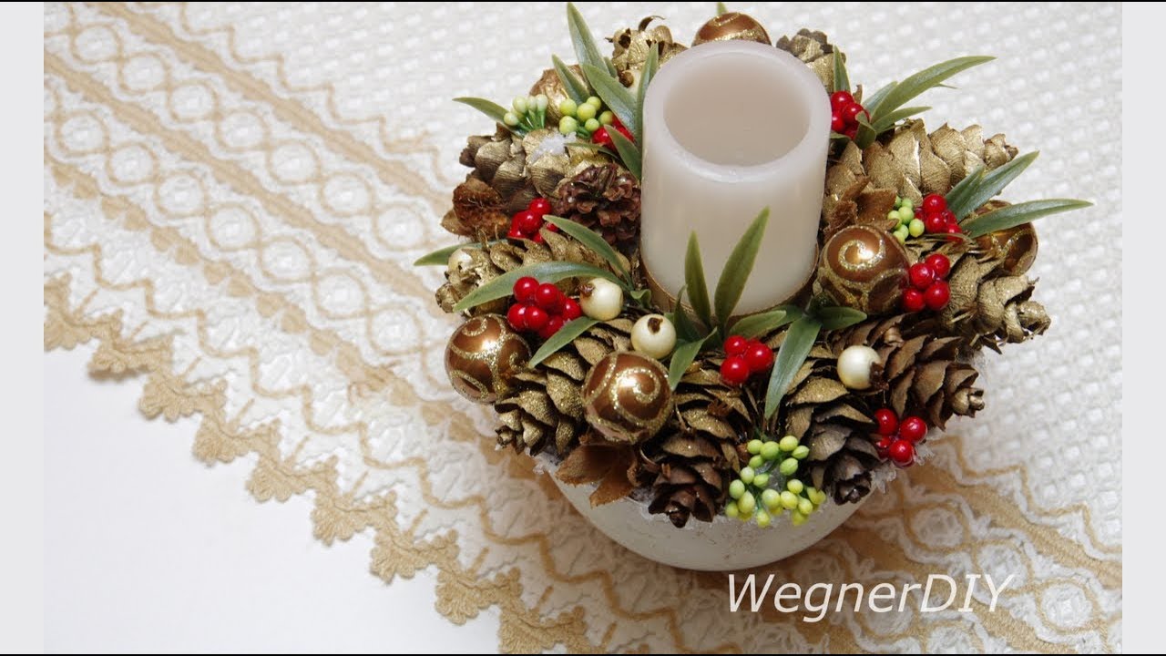 DIY   Christmas decor with cones / новогодний декор без оазиса