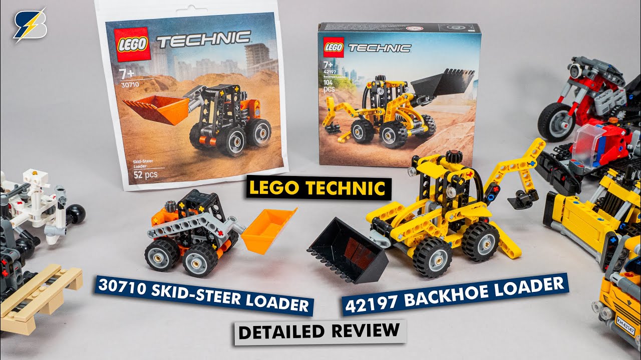 LEGO Technic 42197 Backhoe Loader & 30710 Skid-Steer Loader detailed review