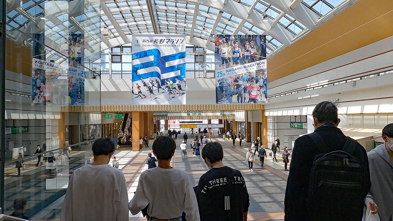 【長野駅】Nagano Station - Japan 4K Walk・From Nagano Station Complete spring exploration